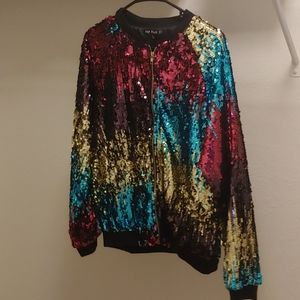 Zip up sequin jacket